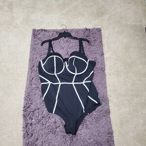 Black and White One-Piece Swimsuit